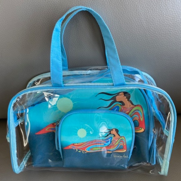 MOTHER EARTH 3-pce set travel cosmetic bag pouch by Maxine Noel multicolour - Picture 2 of 12